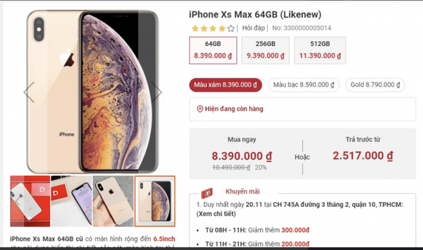 Giá iPhone XS Max mới nhất ngày 21/11: Rẻ nhất phân khúc, dân tình thi nhau ‘bắt đáy’