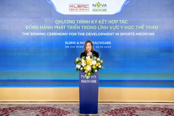 Bà Lê Thị Mai Linh – Phó Tổng Giám đốc Nova Service phát biểu tại chương trình.