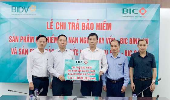 BIC chi trả hơn 1,4 tỷ đồng quyền lợi bảo hiểm cho cán bộ BIDV Hà Giang