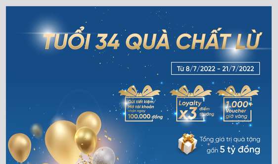 VietinBank triển khai chương trình khuyến mãi “Tuổi 34 - Quà chất lừ”