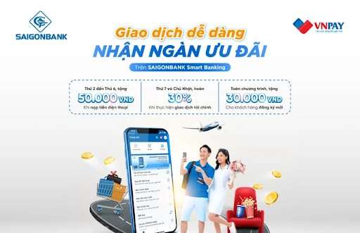 Hưởng ngay loạt ưu đãi hấp dẫn khi kích hoạt SAIGONBANK Smart Banking 