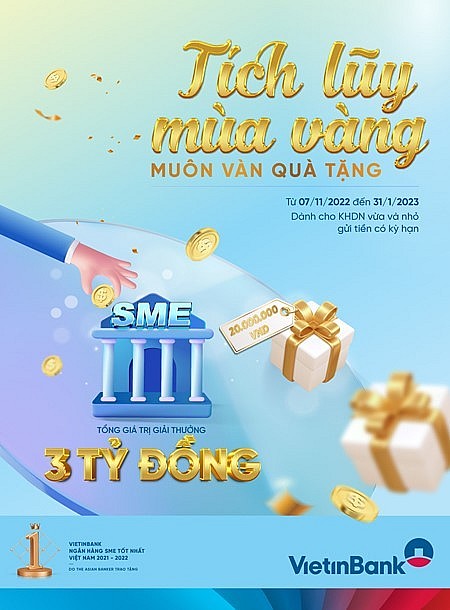 3 tỷ đồng dành tặng doanh nghiệp SME gửi tiền tại ngân hàng VietinBank
