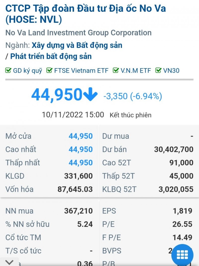 Con trai Chủ tịch NovaGroup Bùi Thành Nhơn mua thành công 2 triệu cổ phiếu