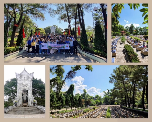 Đoàn dâng hương tại Nghĩa trang liệt sỹ Quốc gia Trường Sơn