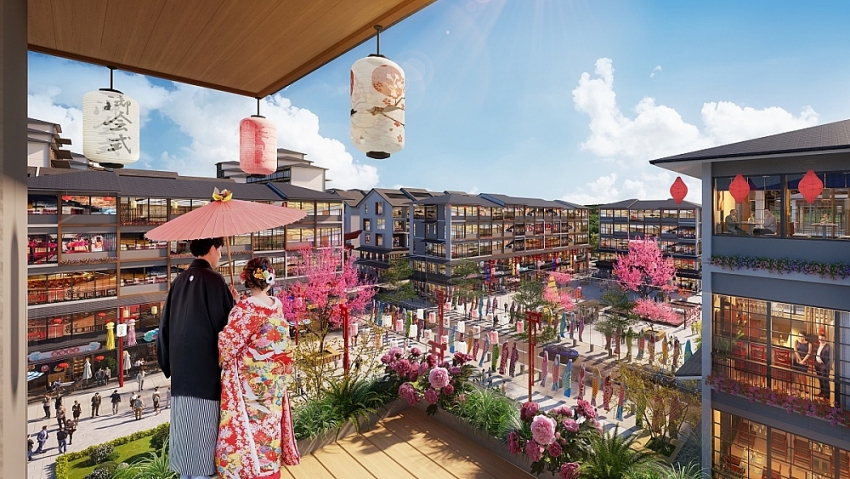 Phối cảnh minh họa townhouse Koto tại quần thể Sun Beauty Onsen