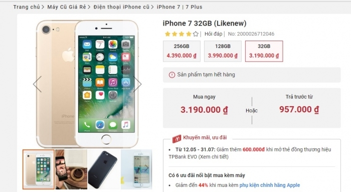 Giá iPhone 7 mới nhất tháng 9/2022: Máy khỏe giá rẻ tưởng như 