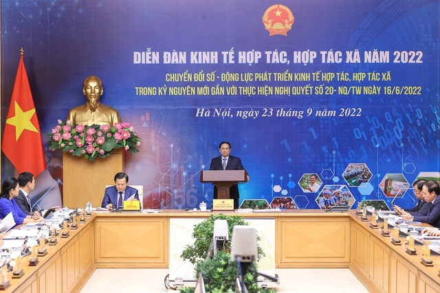 Thủ tướng Phạm Minh Chính phát biểu tại Diễn đàn kinh tế hợp tác, hợp tác xã năm 2022