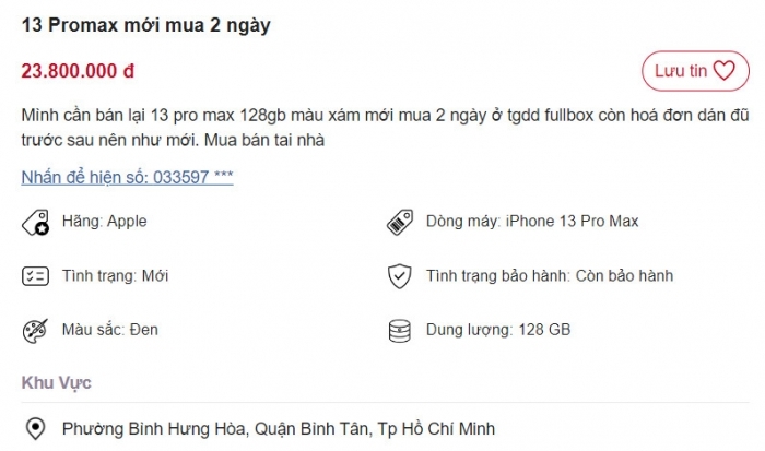 Giá iPhone 13 Pro Max nay chỉ còn 23 triệu: 