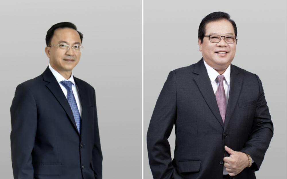 Ông Lưu Quốc Thắng - Trưởng Ban kiểm soát SCB (ảnh trái) và ông Diệp Bảo Châu - Phó Tổng Giám đốc SCB.