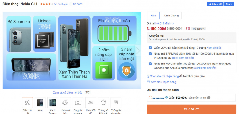 Giá Nokia G11 ngày 21/10: Siêu sale chỉ từ 3 triệu, “ấm lòng fan ví mỏng”