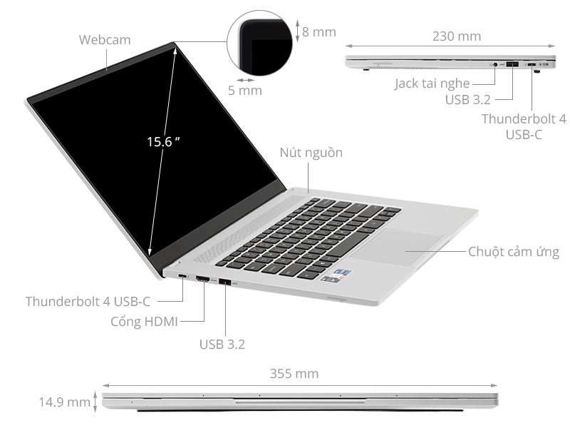 Laptop Intel NUC M15: Laptop doanh nhân thế hệ mới với cấu hình vượt trội