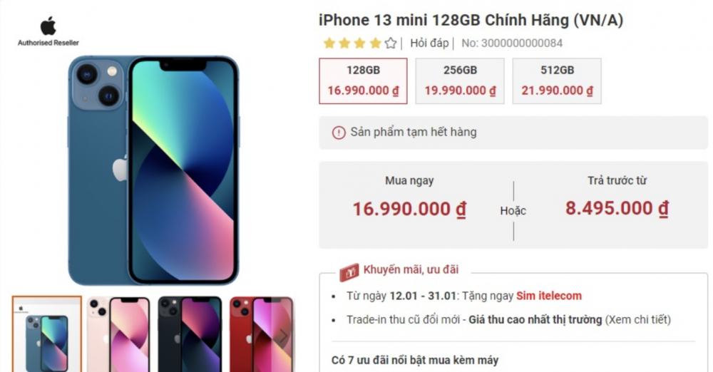Giá iPhone 13 Mini cuối tháng 10/2022, giảm kỉ lục, Galaxy note 20 Ultra ‘rơi lệ’