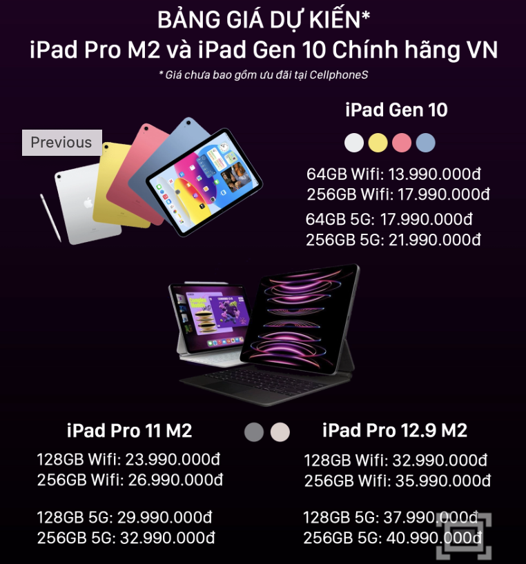 iPad Gen 10 có giá 