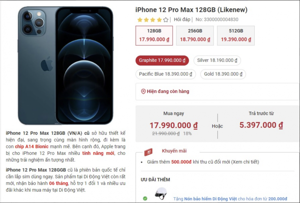 iPhone 12 Pro Max cuối tháng 10: Lại lập ‘kỉ lục rẻ’, khó cho Samsung